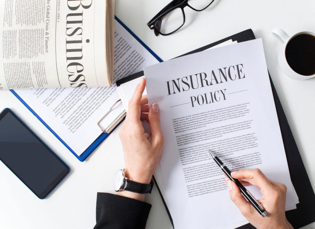 Insurance documentation after a car accident with an uninsured driver